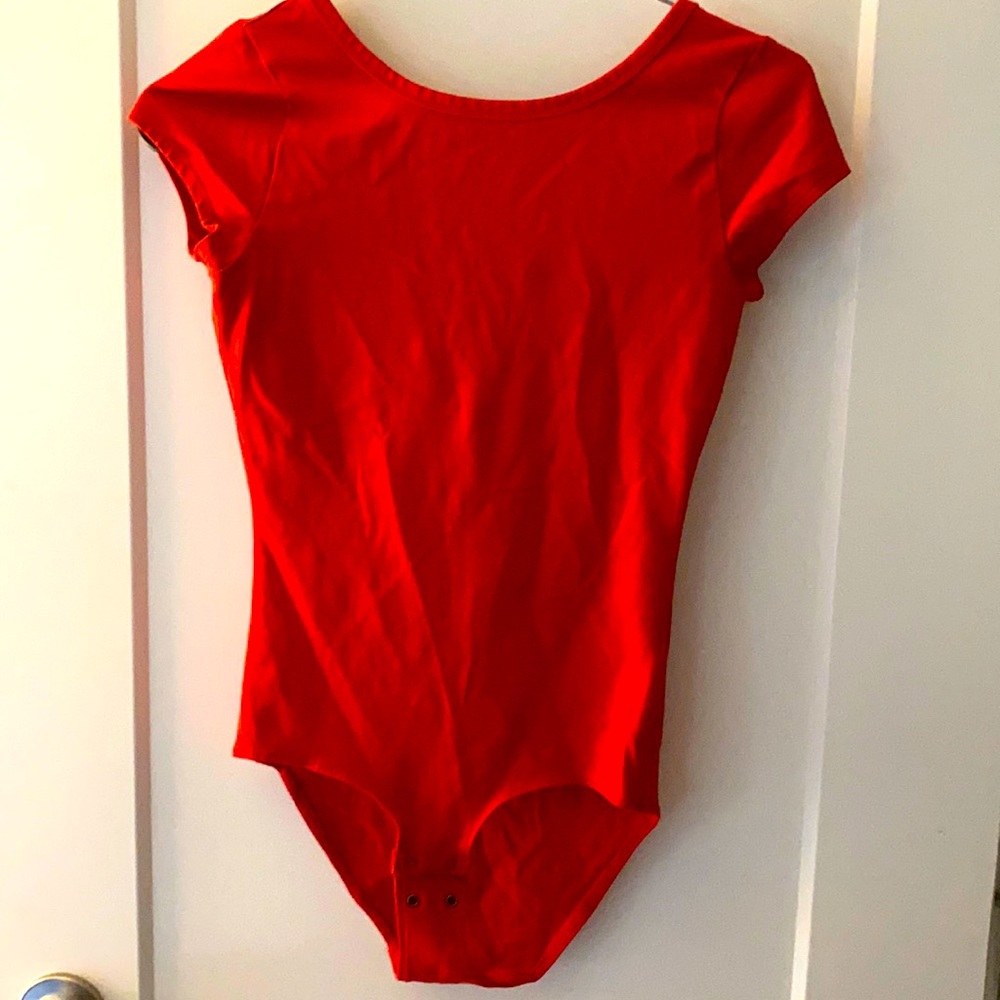 Red J Crew bodysuit